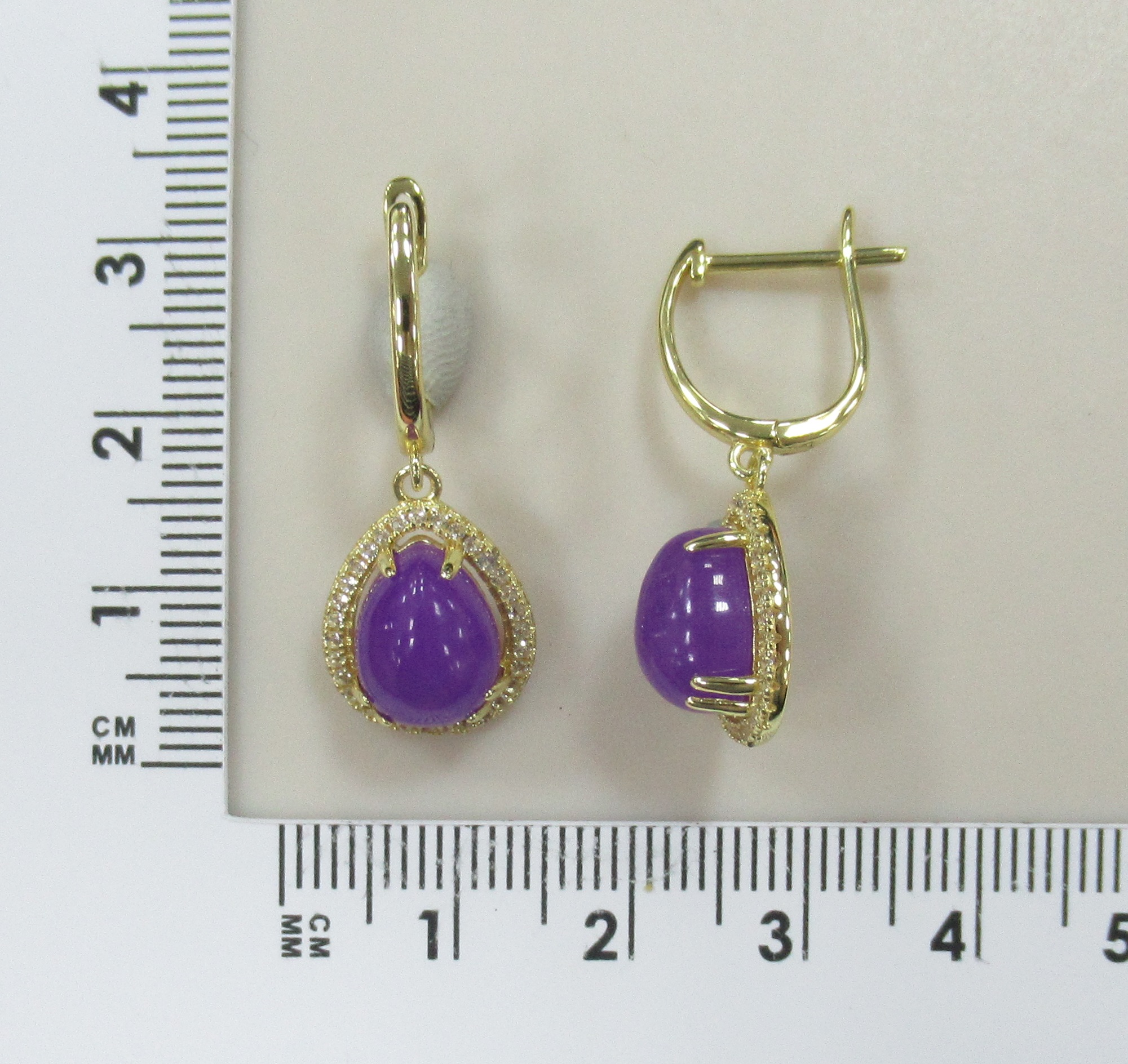 Серебряные серьги с лавандовыми жадеитами